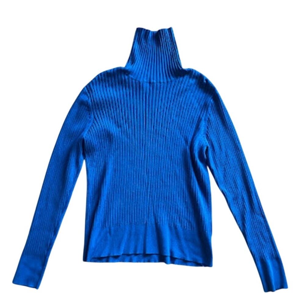 Apt. 9 Cobalt Blue Ribbed Turtleneck Sweater Size Medium